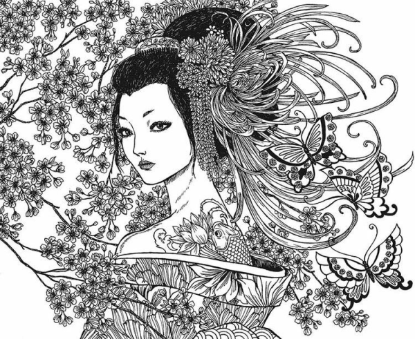 Японские раскраски антистресс