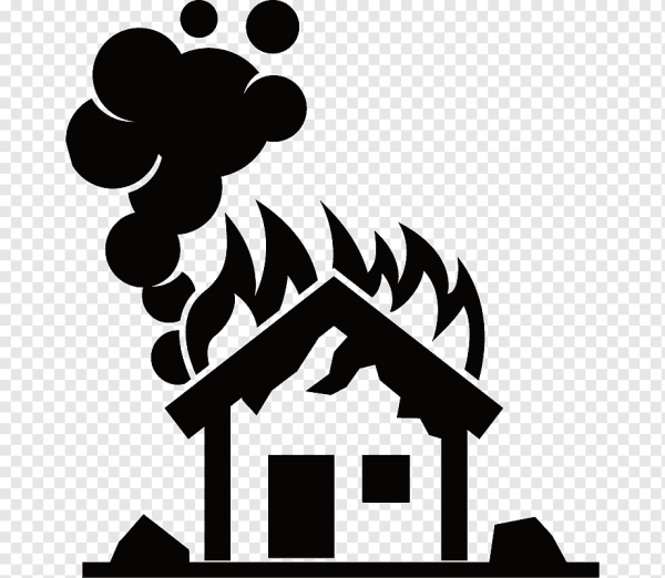 Горящий дом значок