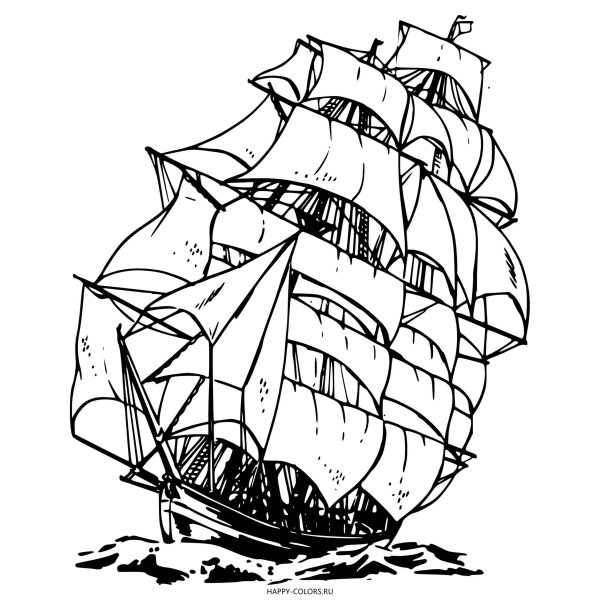 Парусник раскраска
