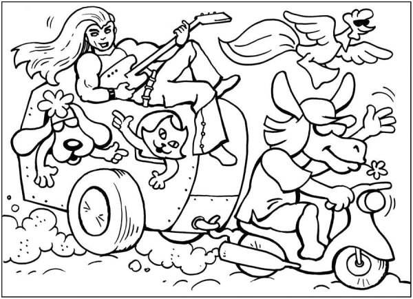 Братья Гримм Бременские музыканты раскраска