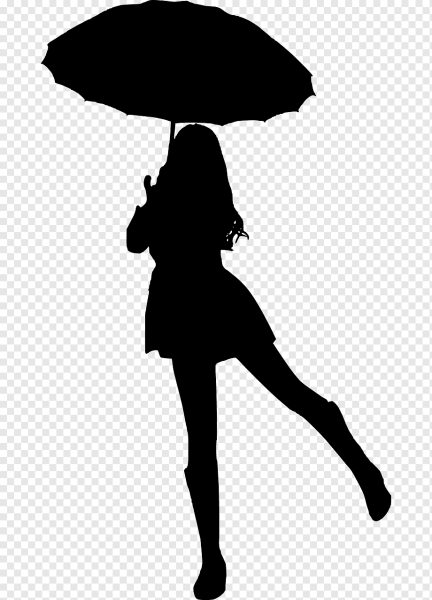 Девочка с зонтиком силуэт