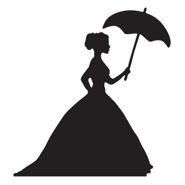 Силуэт дамы с зонтиком
