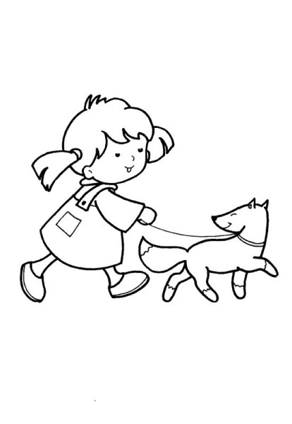 Прогулка. Раскраски