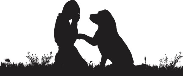 Человек с собакой силуэт
