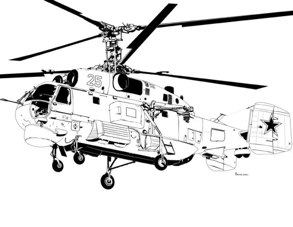 Трафарет вертолета ми 8