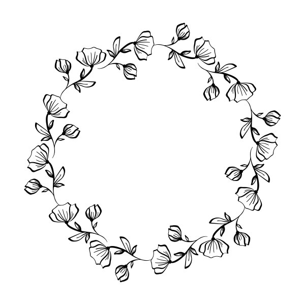 Круглая рамка из цветов вектор