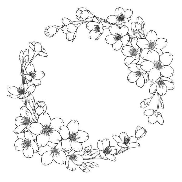 Цветочный венок раскраска