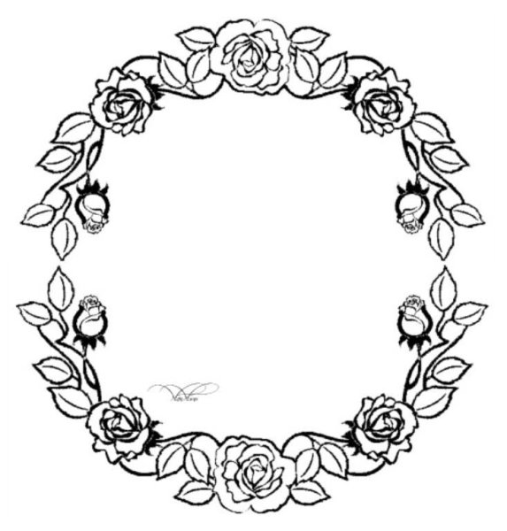 Цветочный венок раскраска