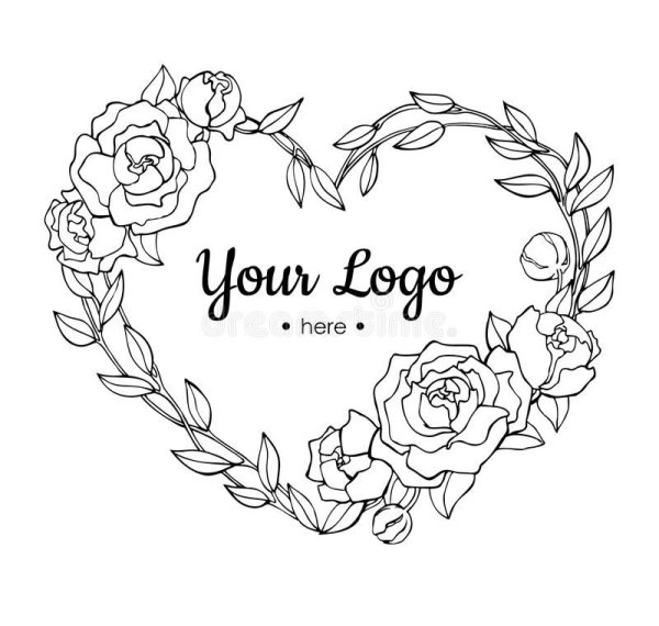 Набросок венка из роз