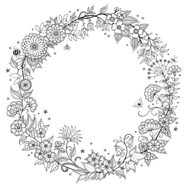 Цветочный орнамент в круге