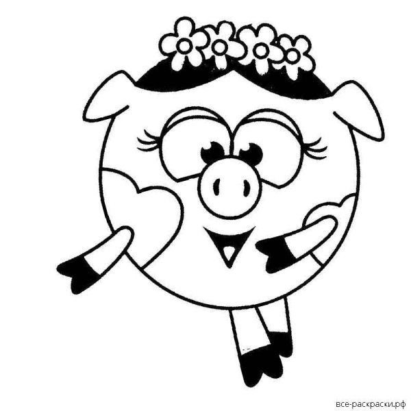 Раскраски для детей 3-4 лет Смешарики