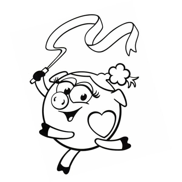 Нюша Смешарики раскраска