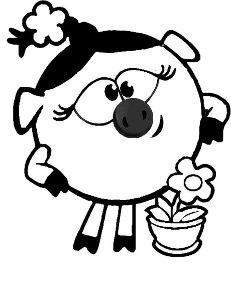 Смешарики раскраска для детей Нюша