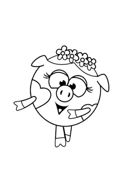 Смешарики раскраска для детей Нюша