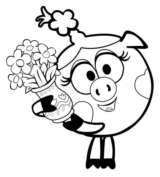 Нюша Смешарики раскраска