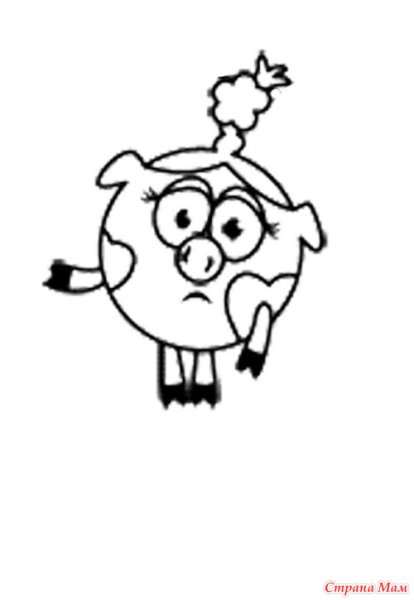 Нюша Смешарики раскраска