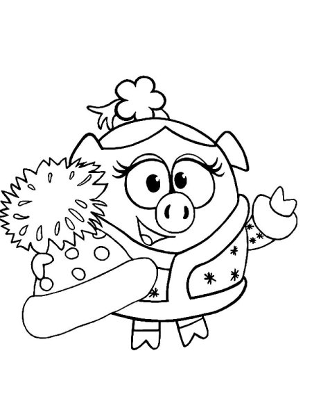 Смешарики чёрно-белое