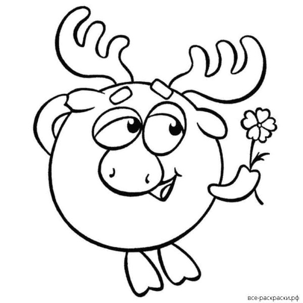 Раскраска Смешарики Крош