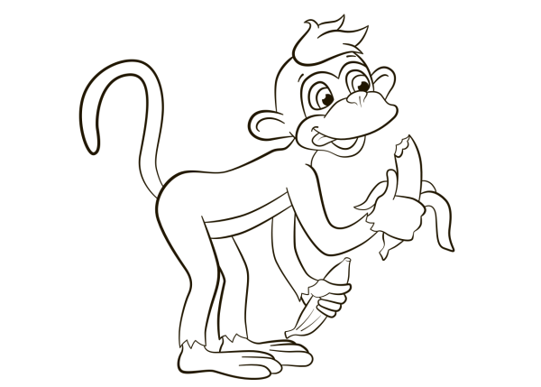 Черно белая обезьянка