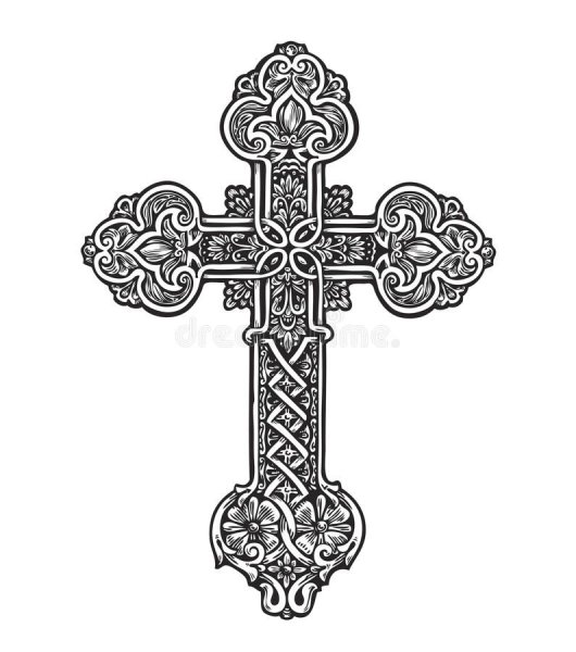 Православный крест с узорами