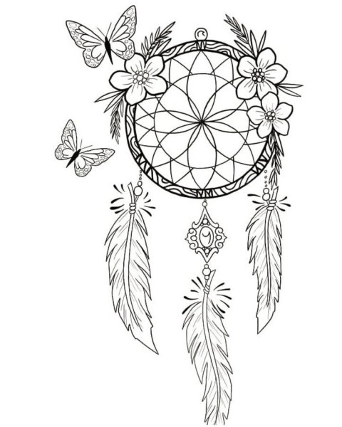 Ловец снов с бусинками эскиз