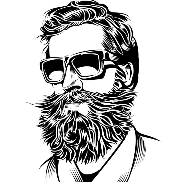 Силуэт мужчины с бородой