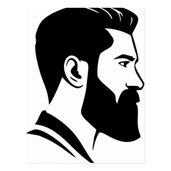 Мужской силуэт с бородой