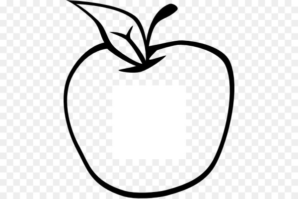 Яблоко черно белое