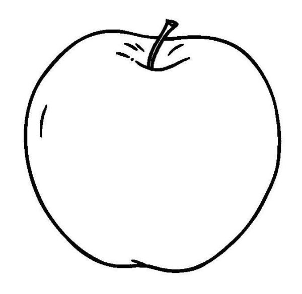 Яблоко раскраска PNG