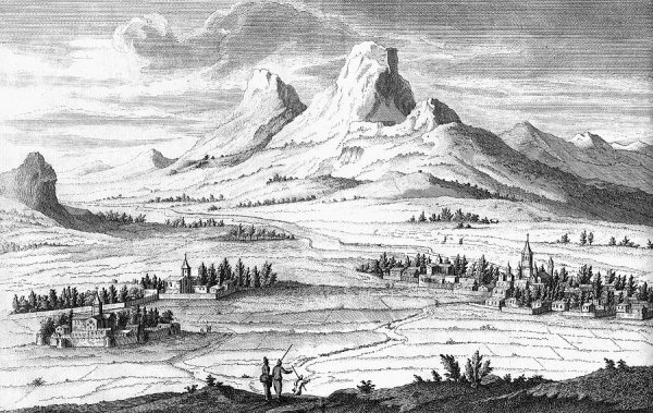 Гора Арарат в черно белом