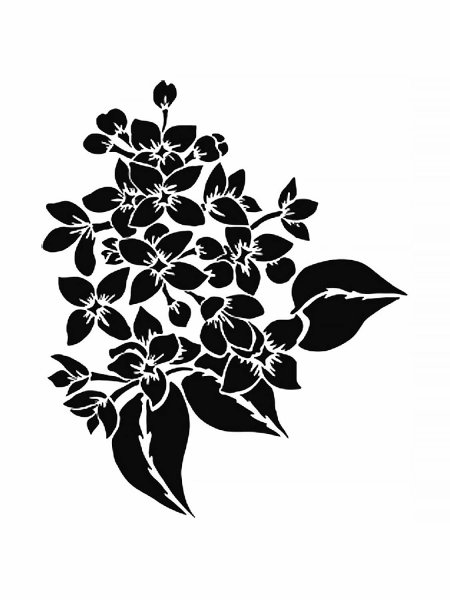 Ветка сирени трафарет