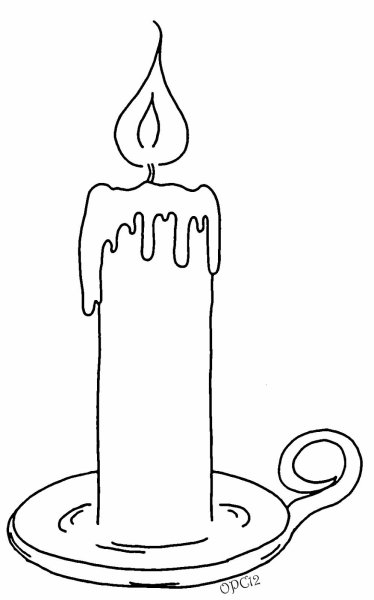Раскраска свечка для детей