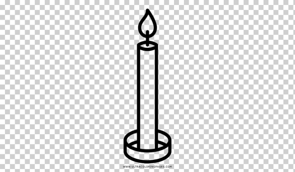 Свеча на прозрачном фоне чб