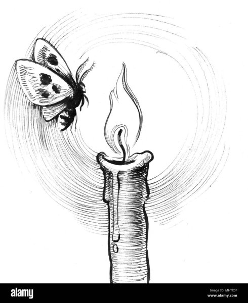 Свеча черной ручкой