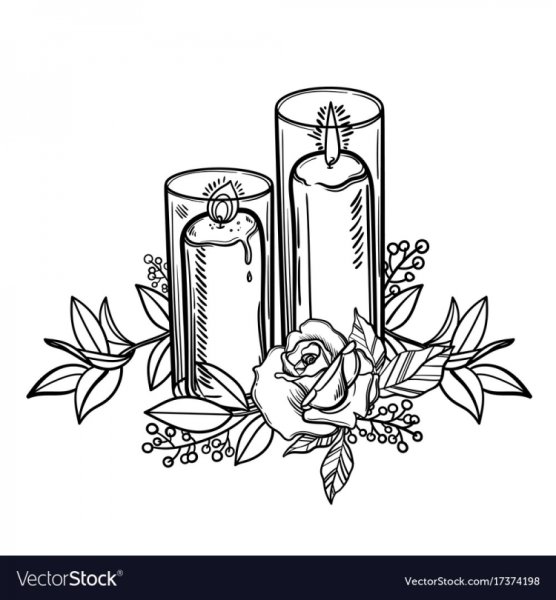 Свечи с нарисованными цветами