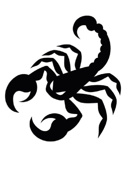 Трафарет скорпиона для вырезания