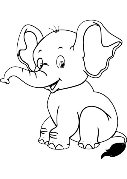Слон раскраска для детей