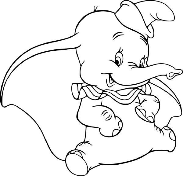 Раскраска веселый Слоник