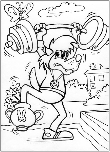 Волк из ну погоди со штангой