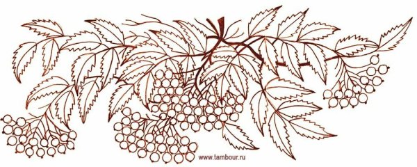 Вышивка гладью рябина