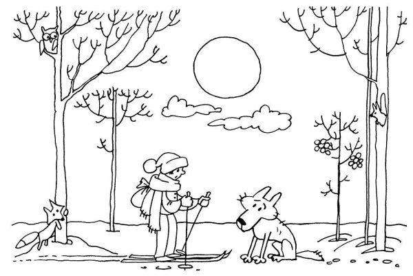 Петя и волк рисунок раскраска