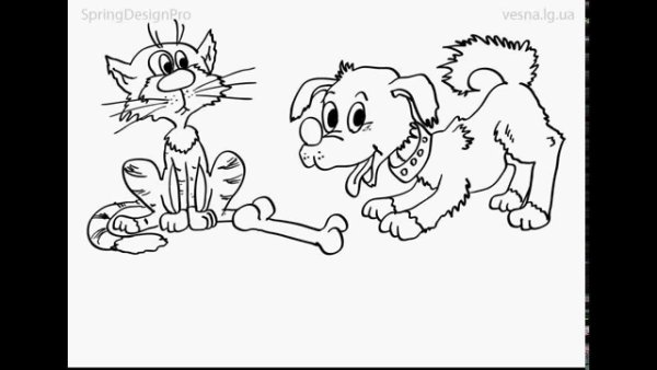 Рисунок к песне котенок и щенок