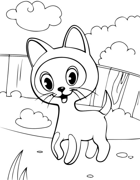 Котенок Гав раскраска