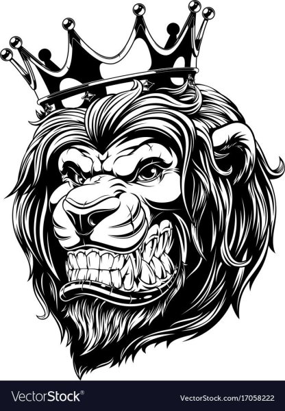 Лев рисунок Графика с короной