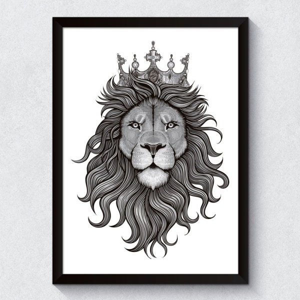 Изображение Льва для гравировки
