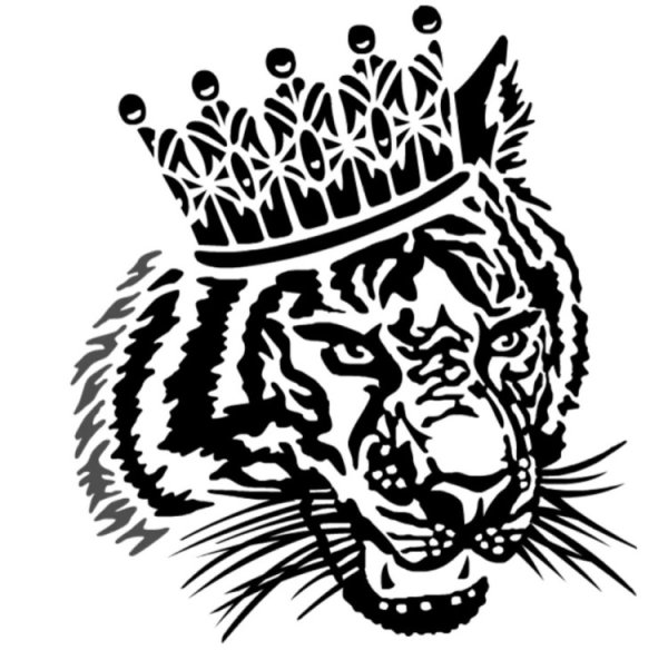 Тигр с короной на голове