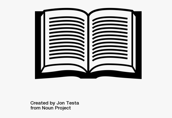 Черный силуэт раскрытой книги