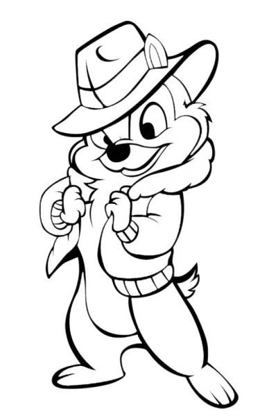 Чип и Дейл раскраска чип