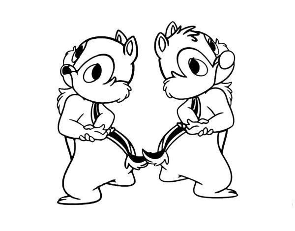 Раскраски Дисней чип и Дейл