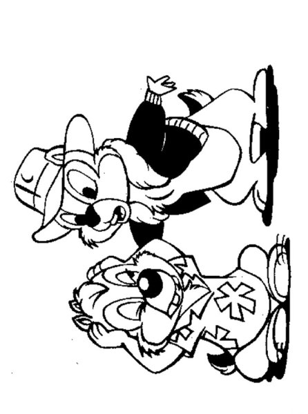 Раскраски Дисней чип и Дейл